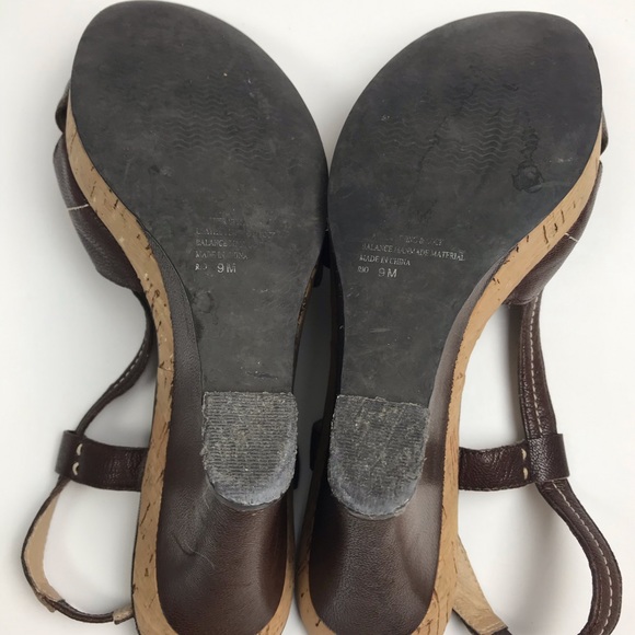 Bp Brown Slingback Wedge Open Toe Heels Women Sz 9 - Picture 6 of 7